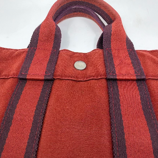 Hermes Garden Party Red Canvas Tote Bag