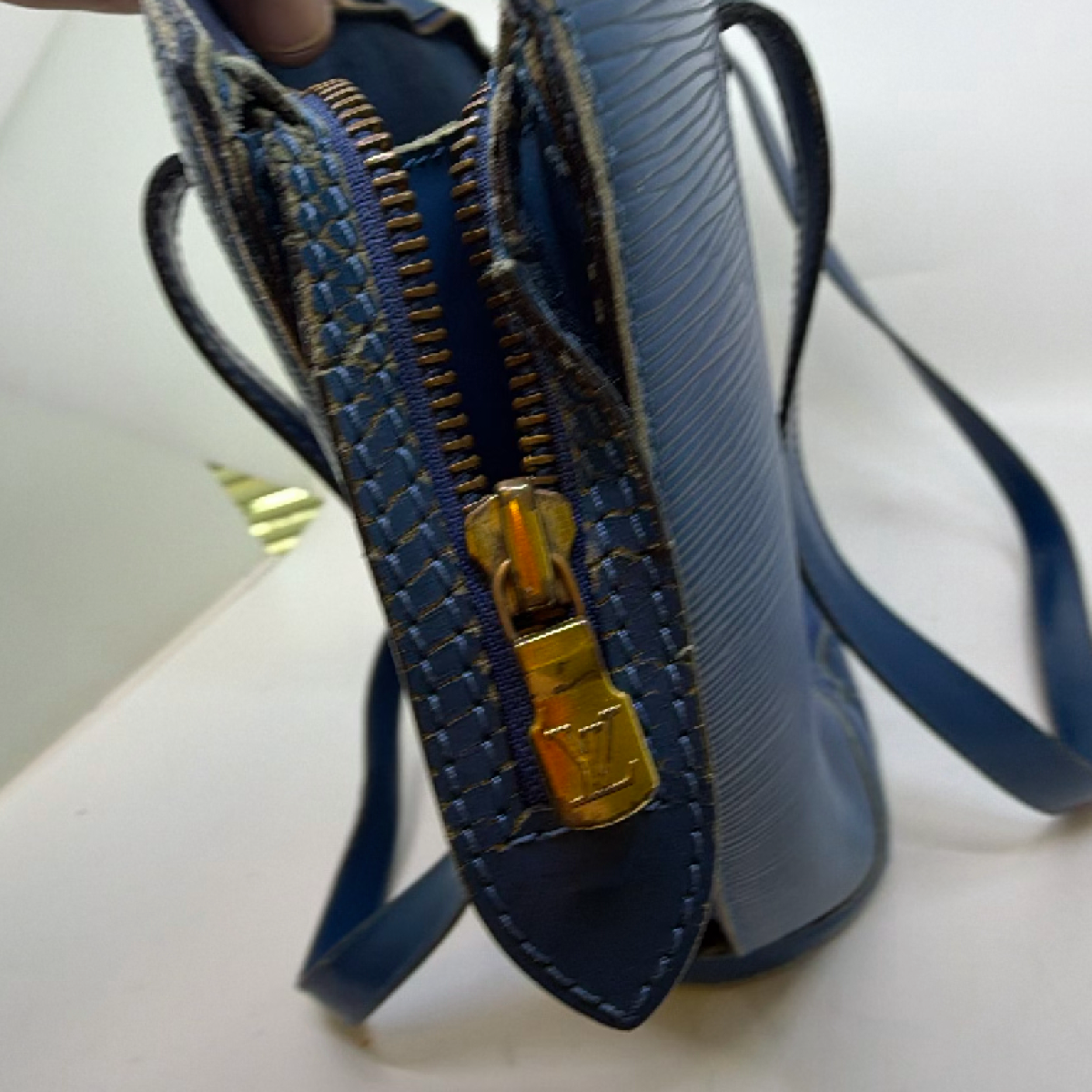 Louis Vuitton Saint Jacques Blue Epi Leather Shoulder Bag