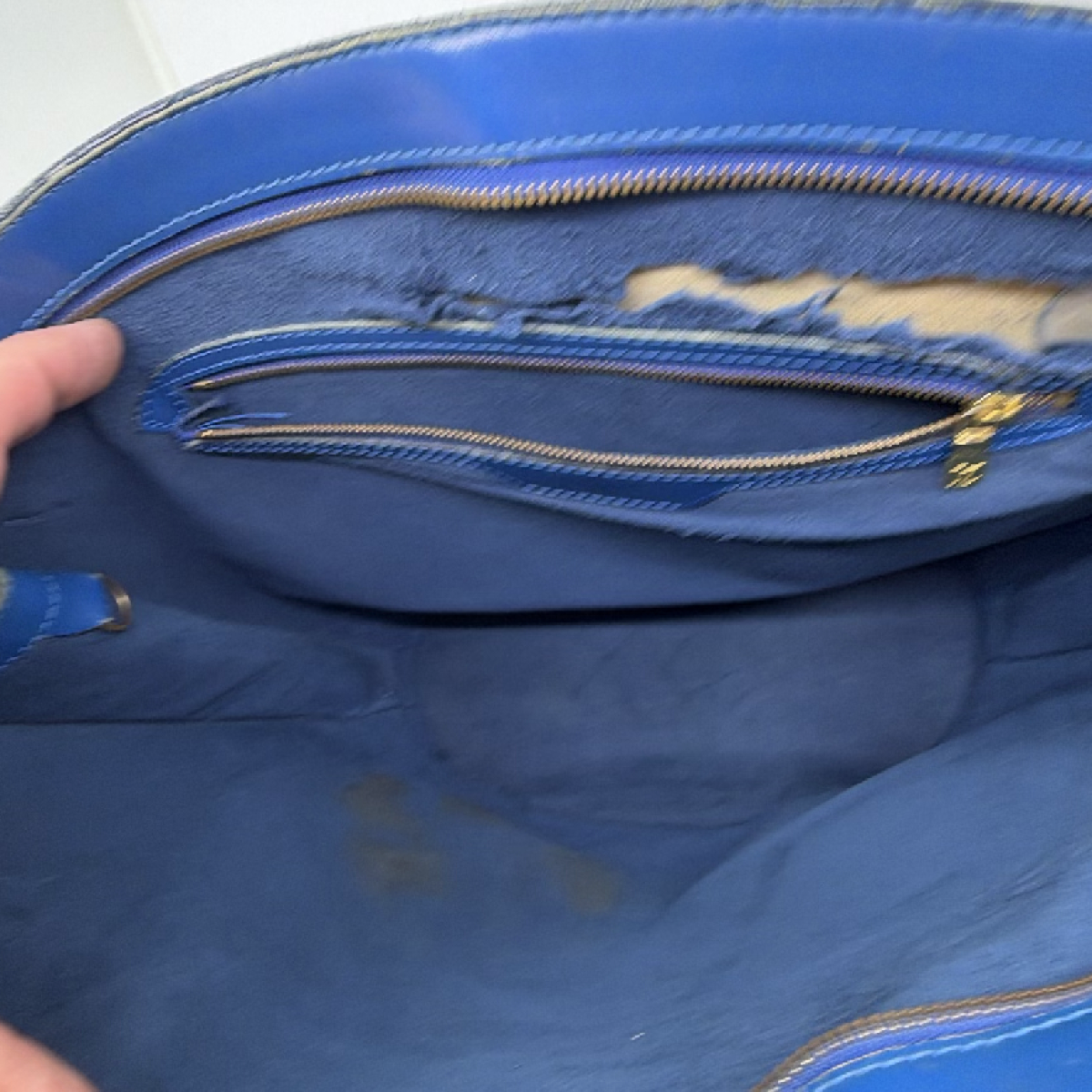 Louis Vuitton Saint Jacques Blue Epi Leather Shoulder Bag