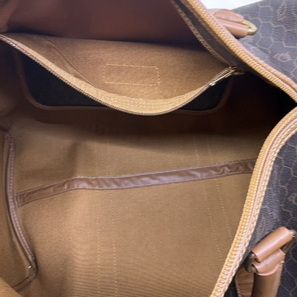 Christian Dior Boston Brown Honeycomb Coated Canvas Duffle Bag