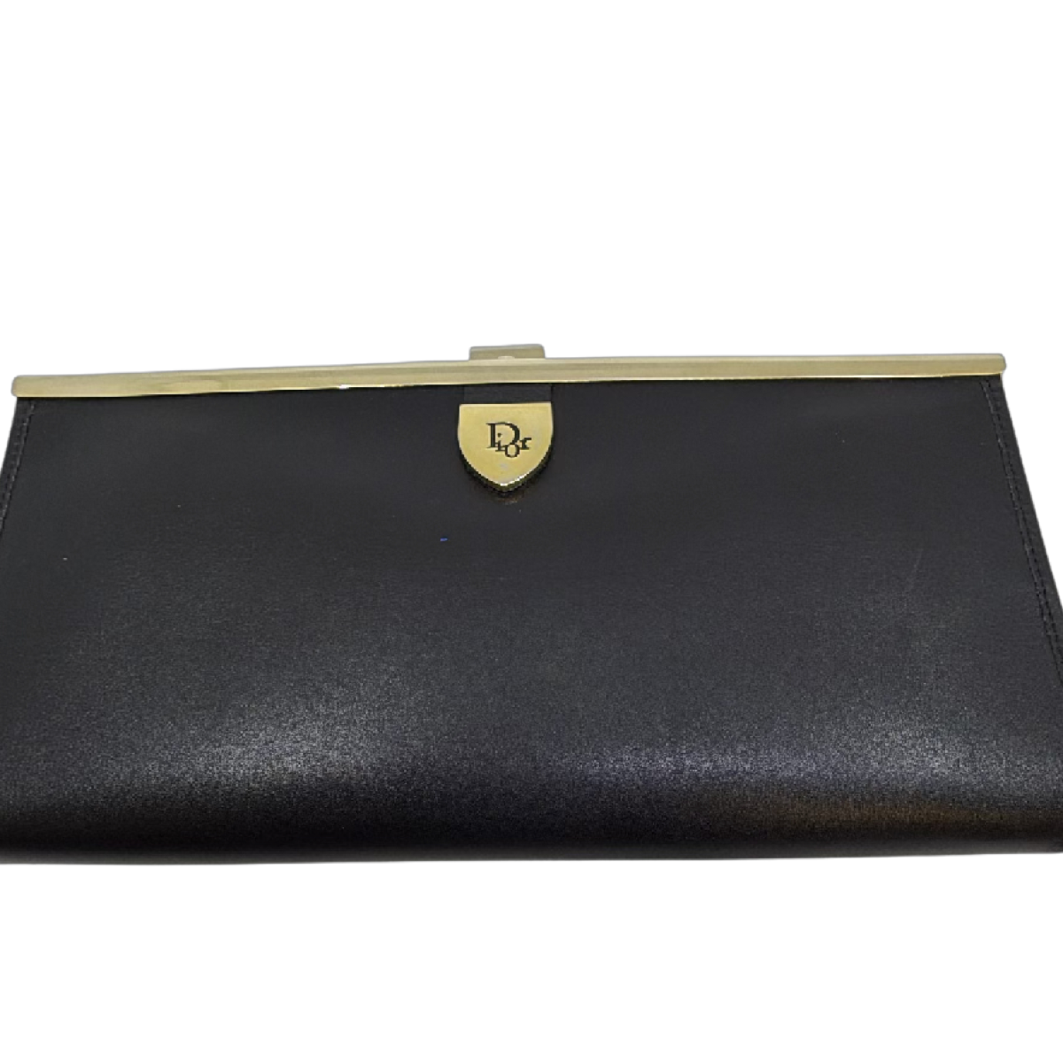 Christian Dior Classic Frame Clutch Black Leather Clutch