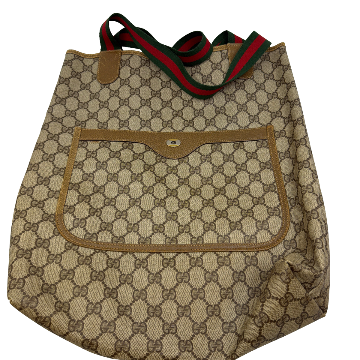 Gucci Vintage Tote Bag Beige GG Supreme Canvas