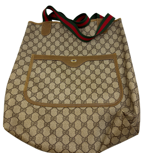 Gucci Vintage Tote Bag Beige GG Supreme Canvas