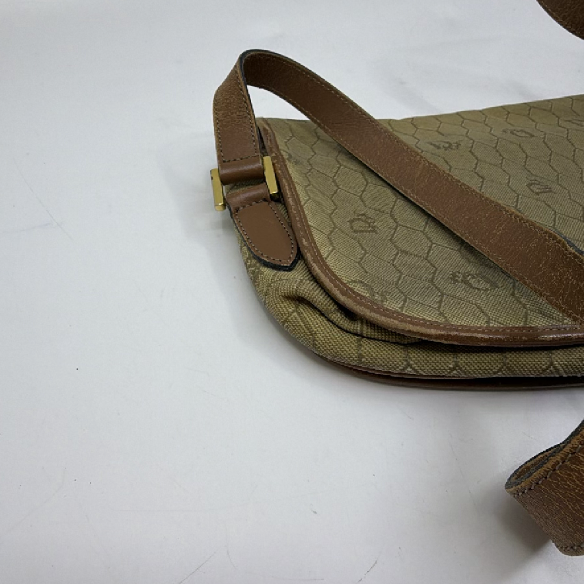 Christian Dior Honeycomb Flap Brown Canvas Shoulder Bag