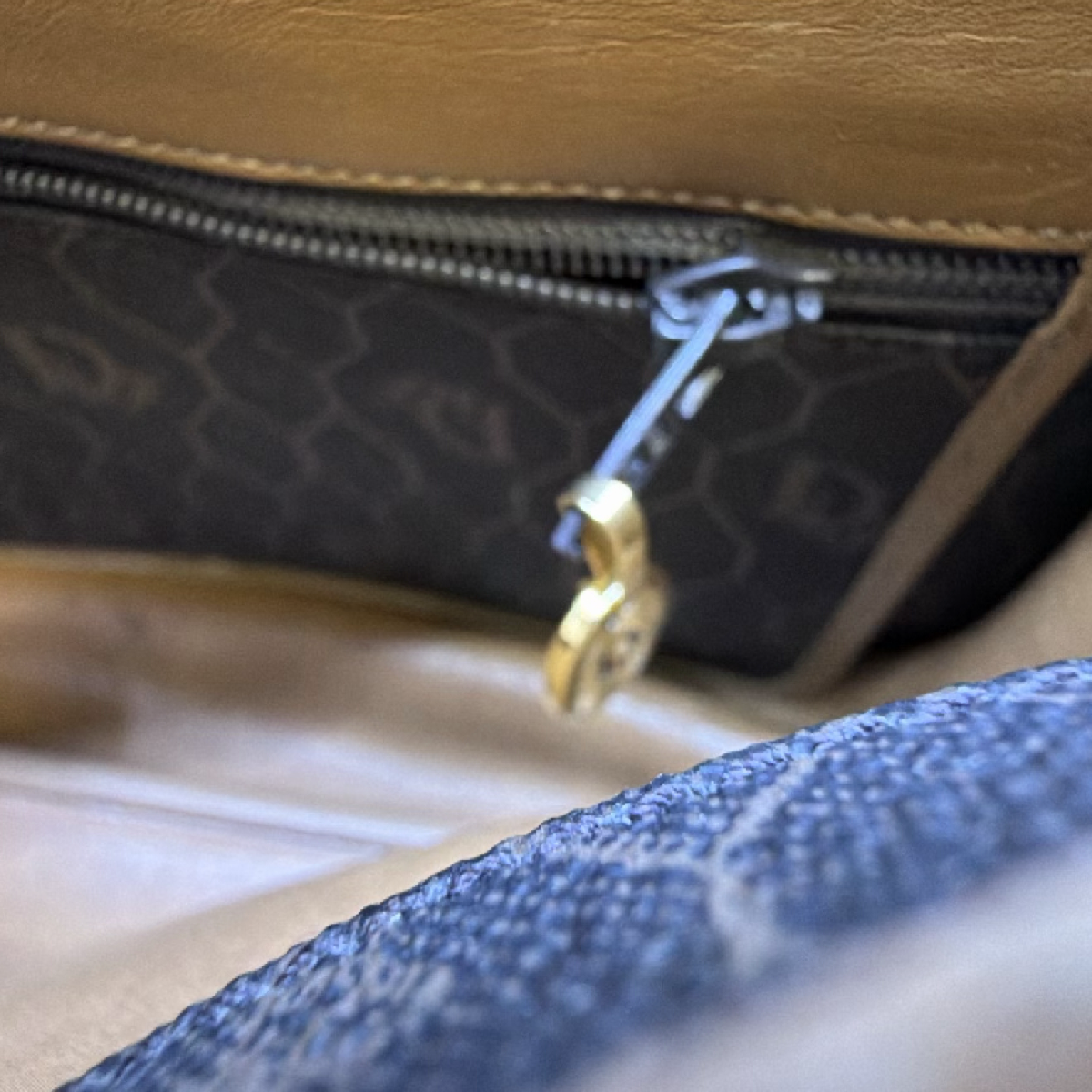 Christian Dior Honeycomb Flap Brown Coated Canvas Shoulder Bag