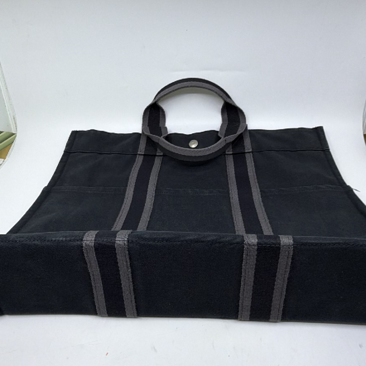 Hermès Garden Party Black Canvas Tote Bag