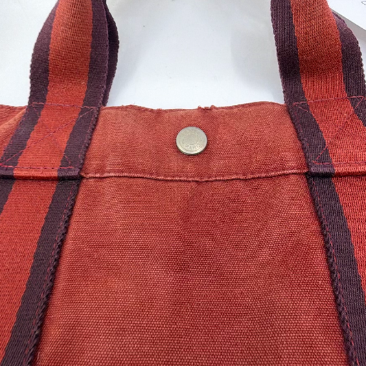 Hermes Garden Party Tote Red Canvas Tote Bag