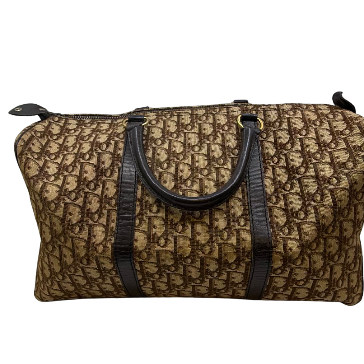 Dior Boston Bag Brown Oblique Canvas Handbag