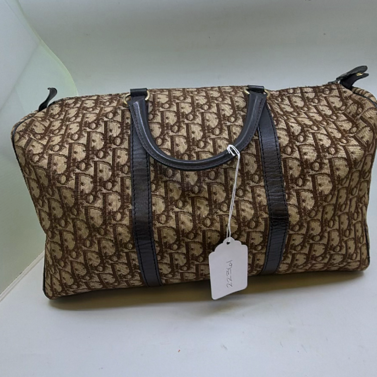Dior Boston Bag Brown Oblique Canvas Handbag