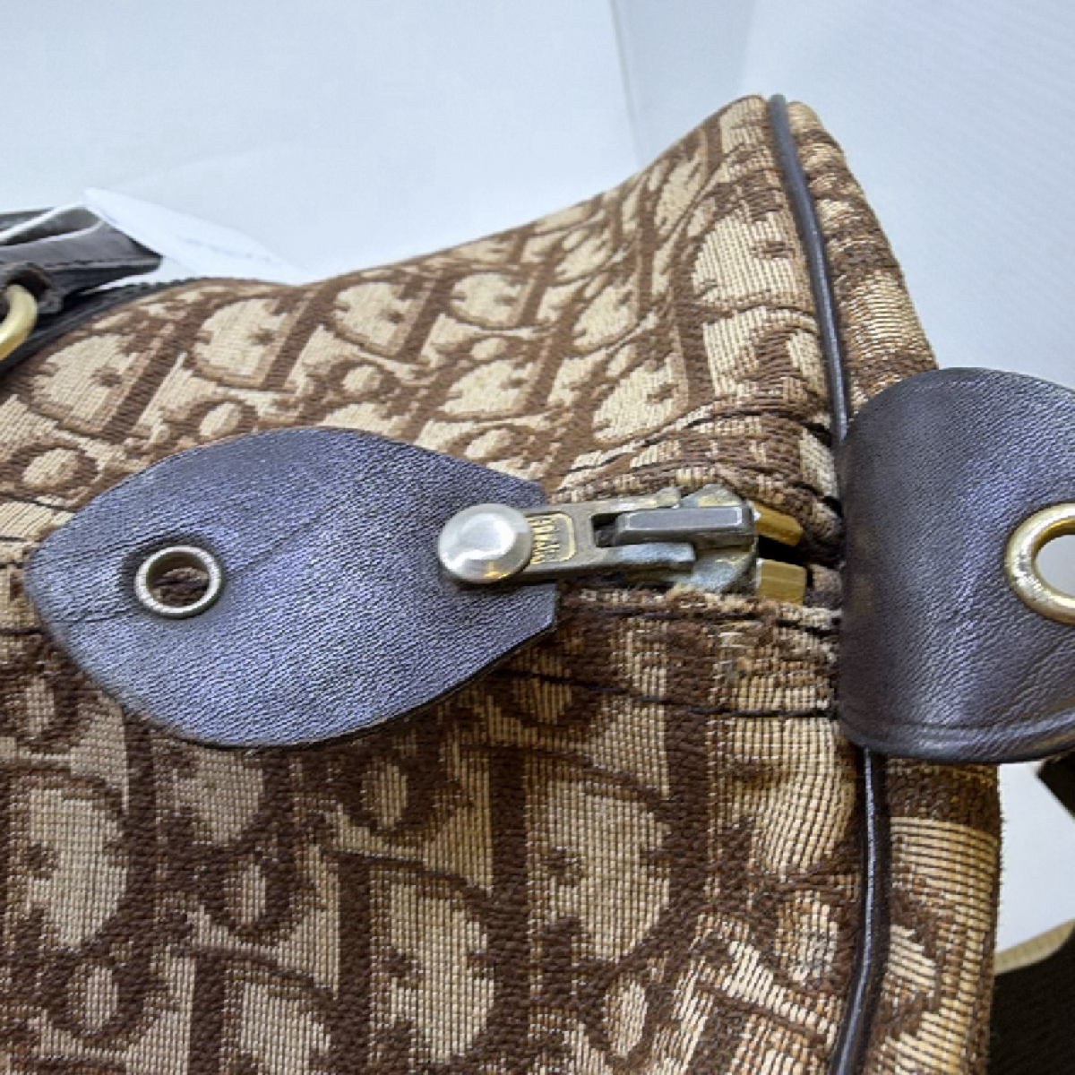 Dior Boston Bag Brown Oblique Canvas Handbag