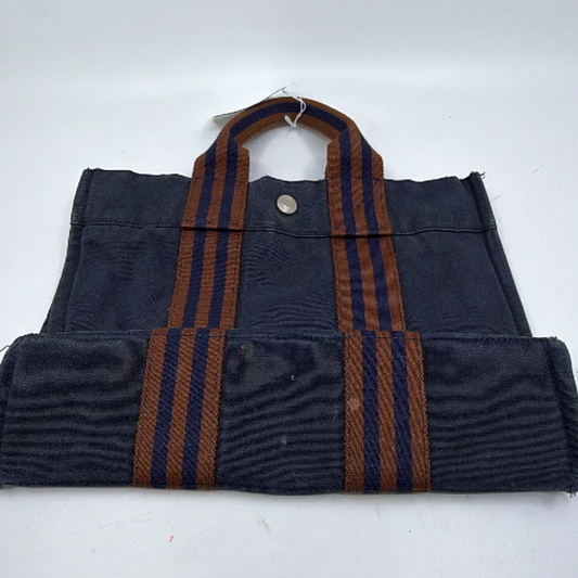 Hermes Herbag Cabas Blue Canvas Tote Bag