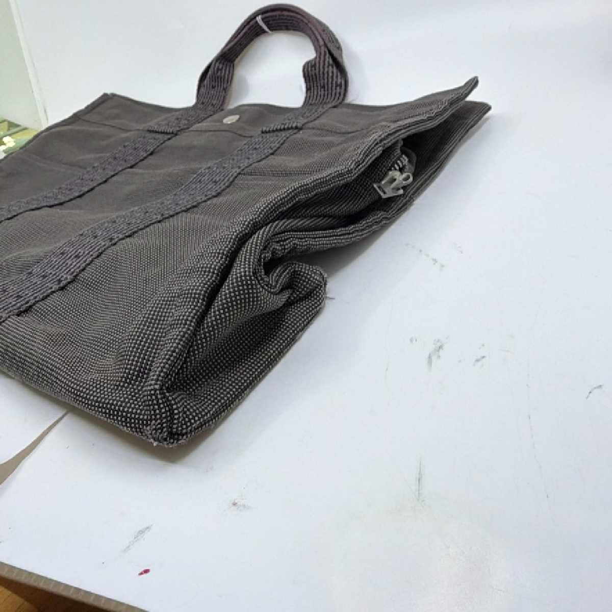 Hermès Fourre Tout Gray Canvas Tote Bag