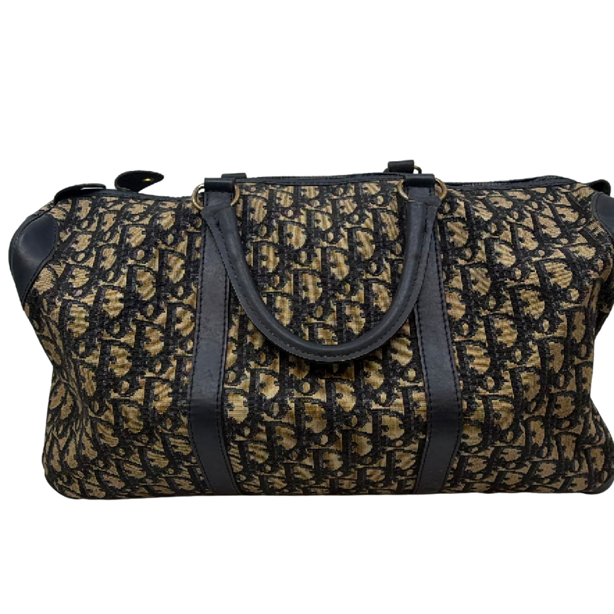 Dior Boston Bag Black Oblique Canvas Duffle Bag