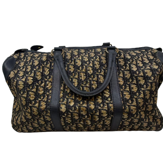 Dior Boston Bag Black Oblique Canvas Duffle Bag