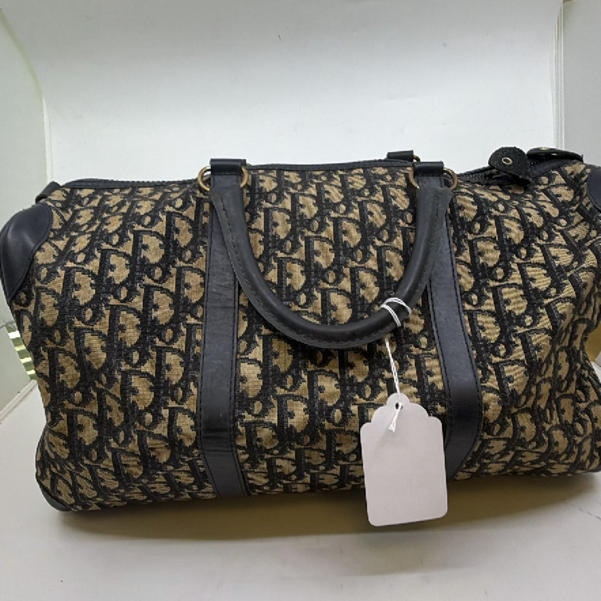 Dior Boston Bag Black Oblique Canvas Duffle Bag