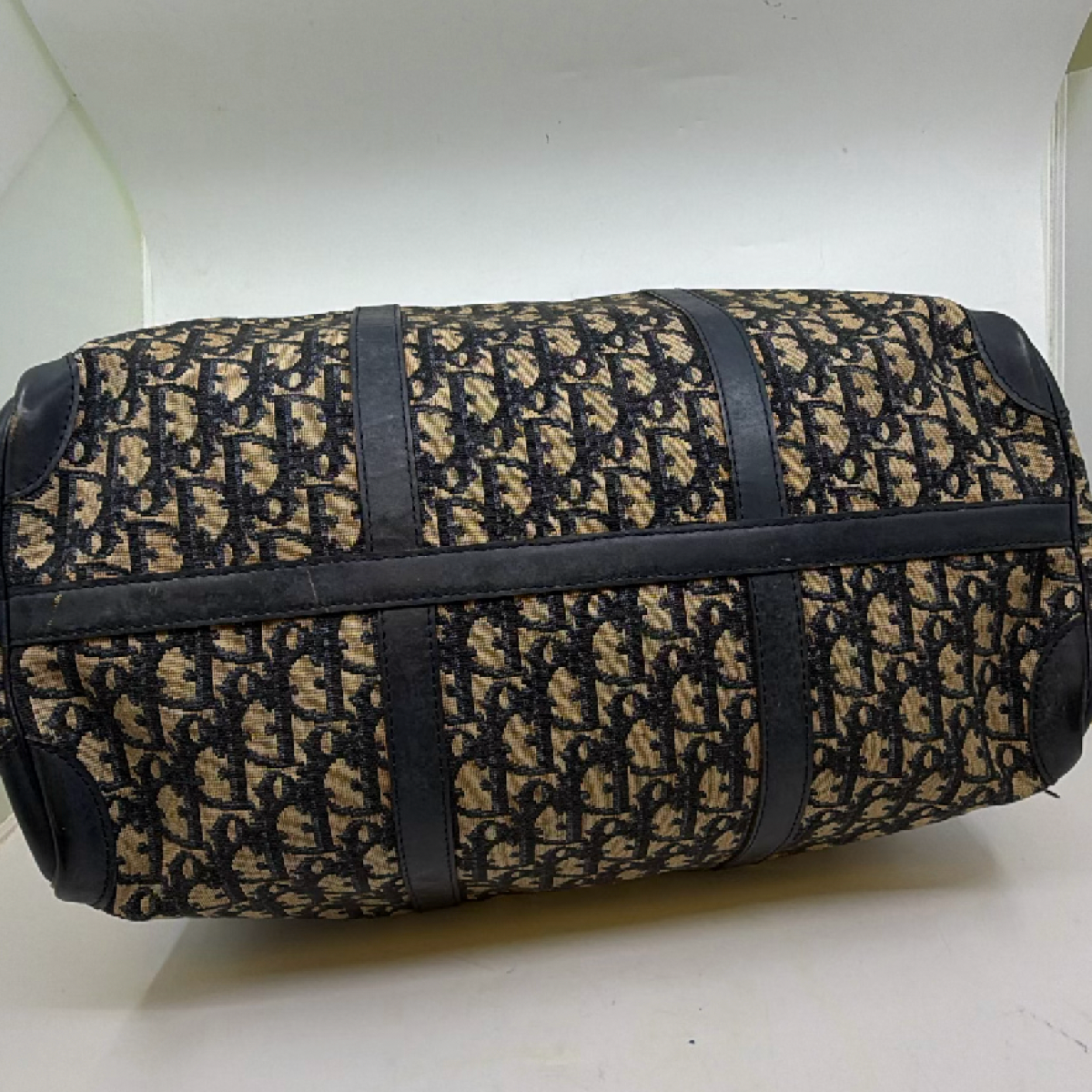 Dior Boston Bag Black Oblique Canvas Duffle Bag