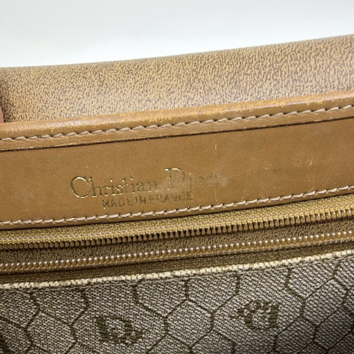 Christian Dior Diorissimo Flap Brown Coated Canvas Shoulder Bag