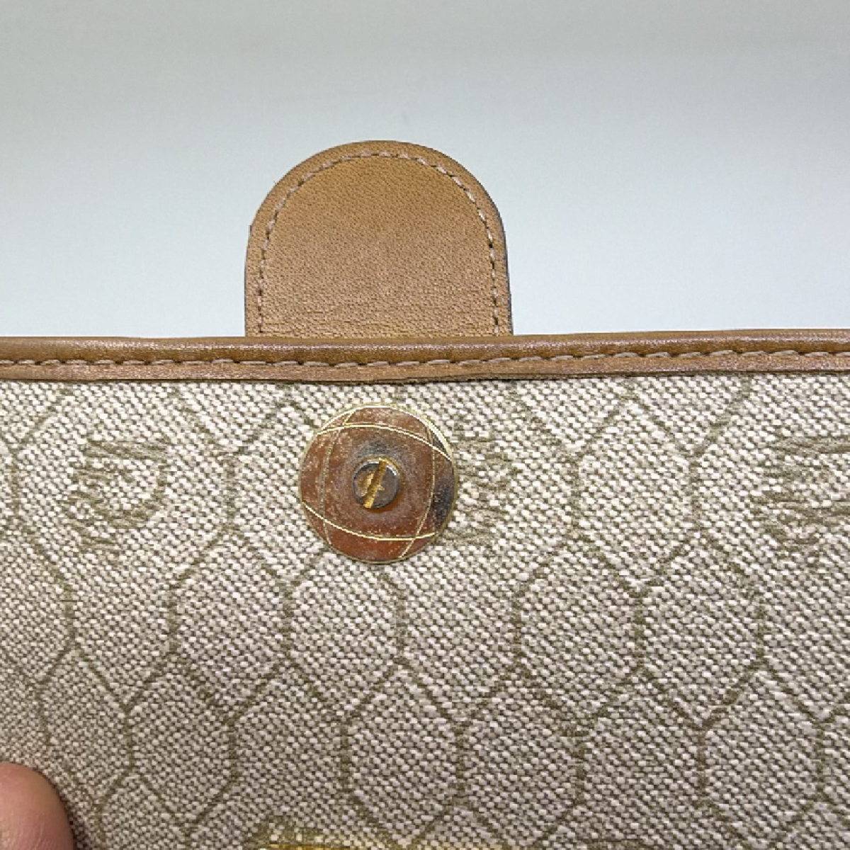 Dior Honeycomb Beige Canvas Flap Shoulder Bag
