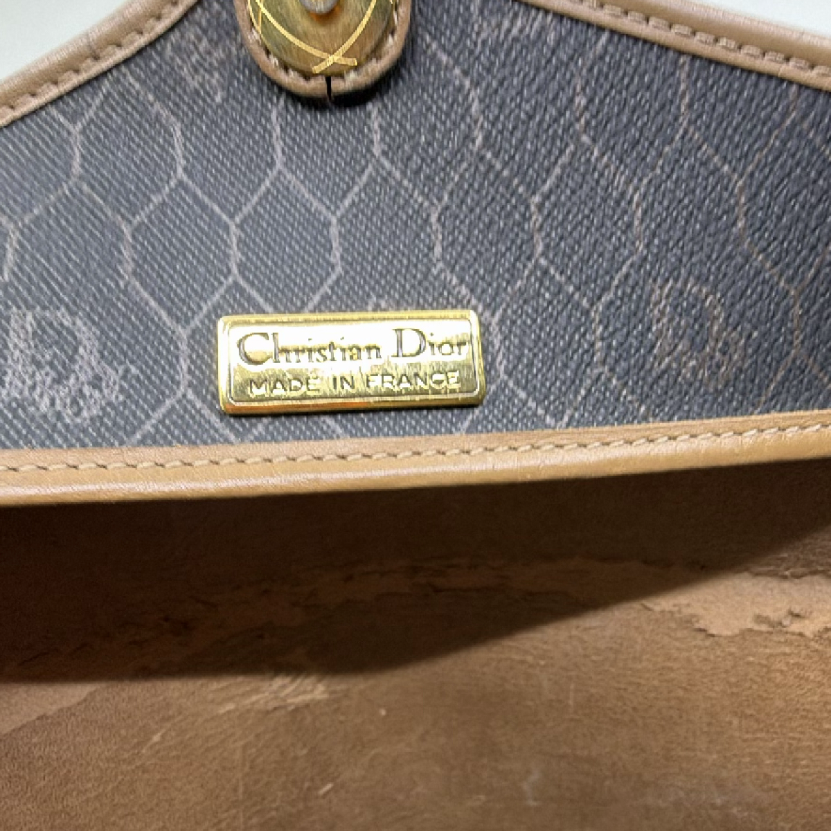 Dior Honeycomb Saddle Bag Brown Coated Canvas Crossbody Bag
