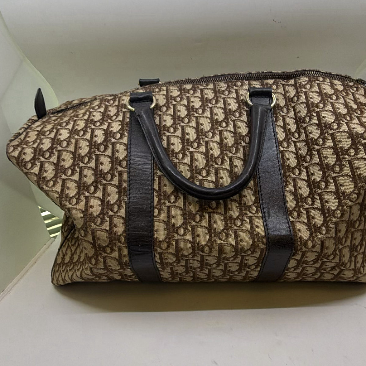 Dior Brown Oblique Canvas Boston Bag