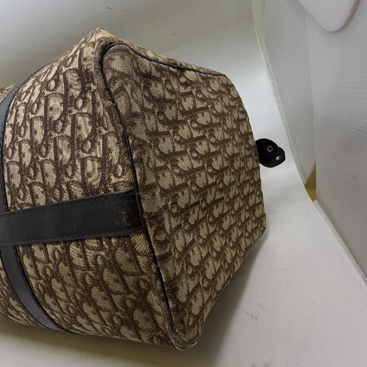 Dior Brown Oblique Canvas Boston Bag