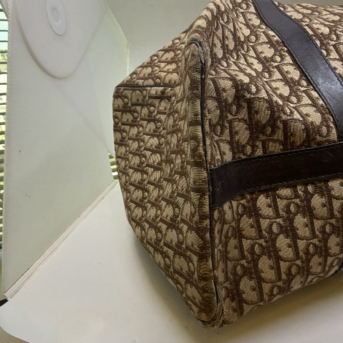 Dior Brown Oblique Canvas Boston Bag