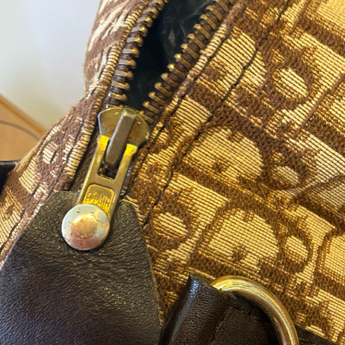 Dior Brown Oblique Canvas Boston Bag
