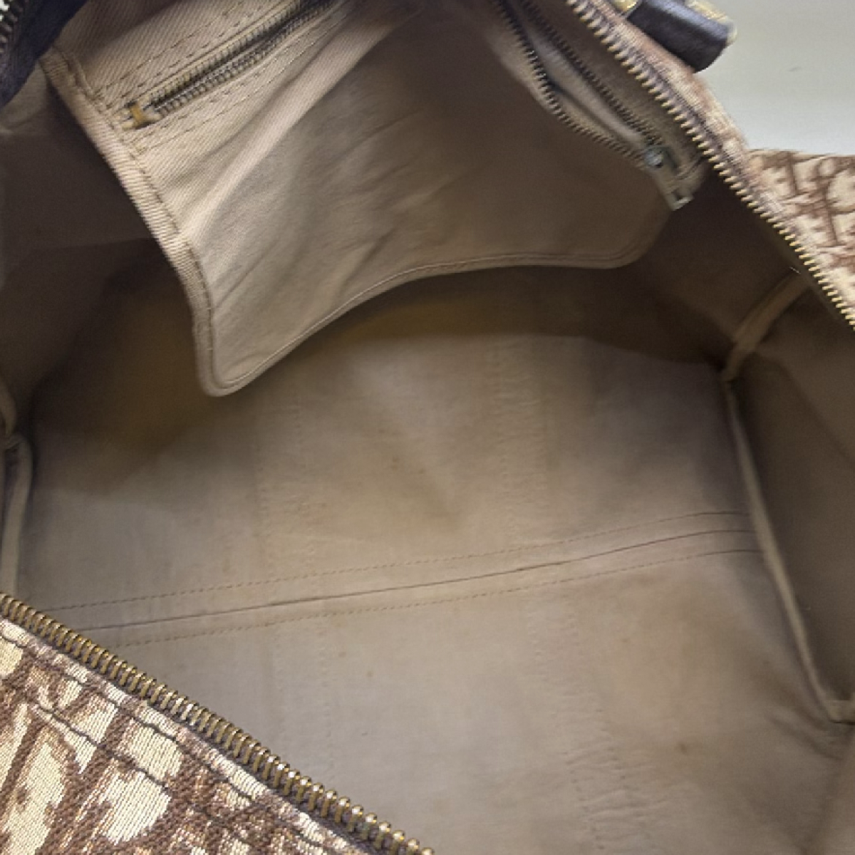 Dior Brown Oblique Canvas Boston Bag