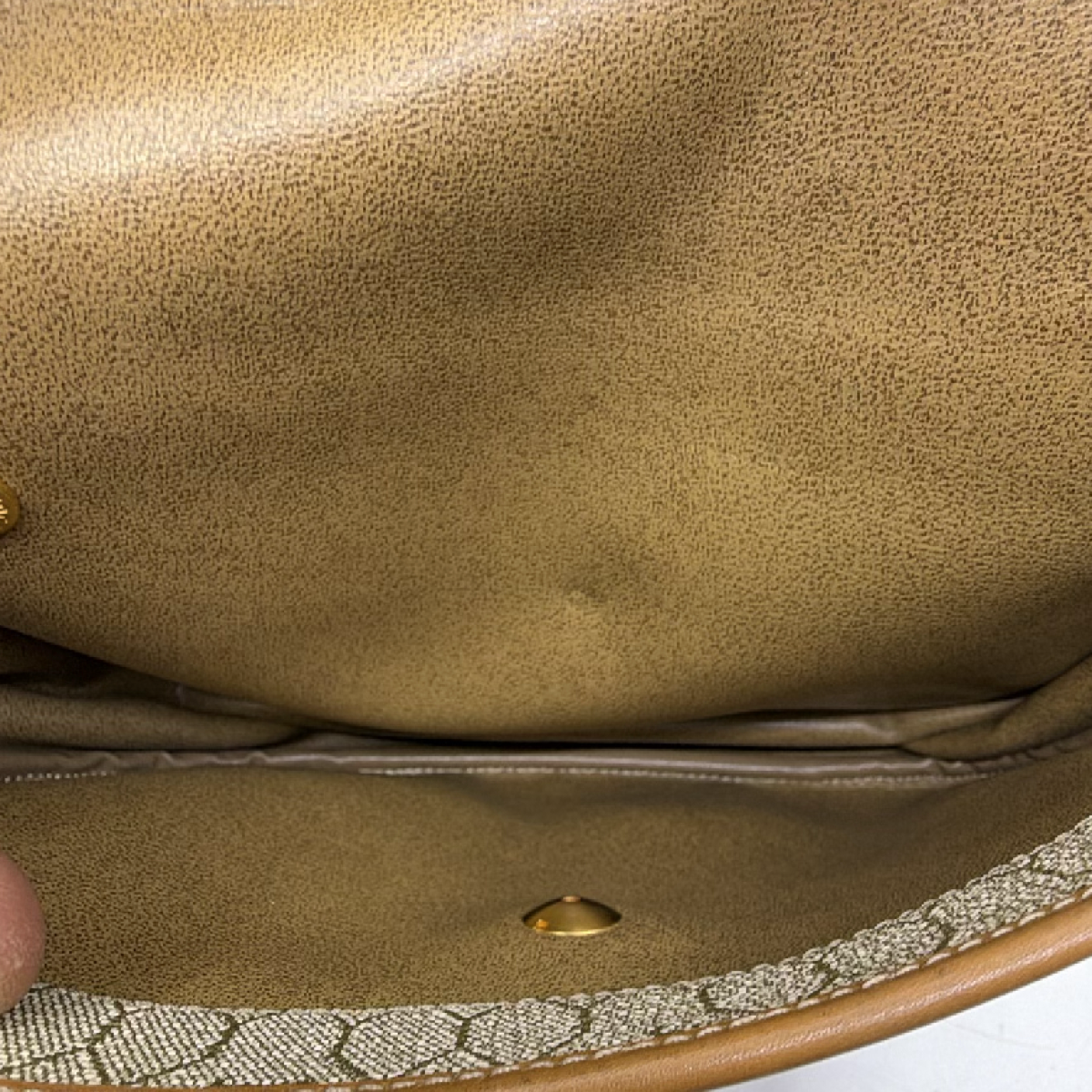 Dior Vintage Honeycomb Brown Coated Canvas & Leather Crossbody Bag