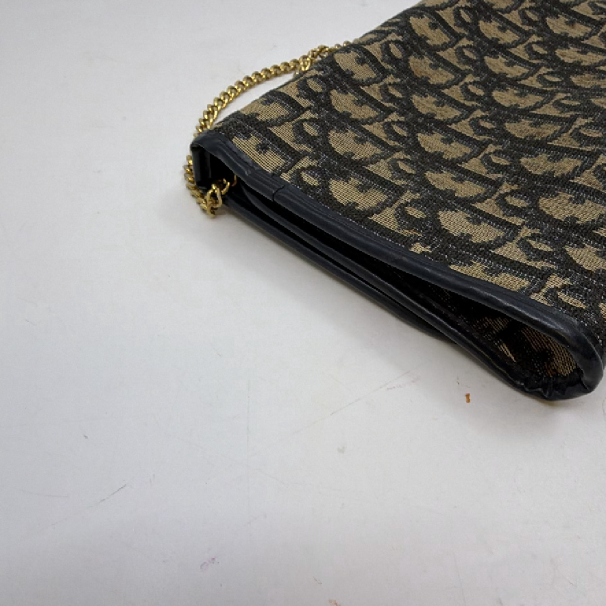 Dior Vintage Oblique Flap Blue Canvas Shoulder Bag