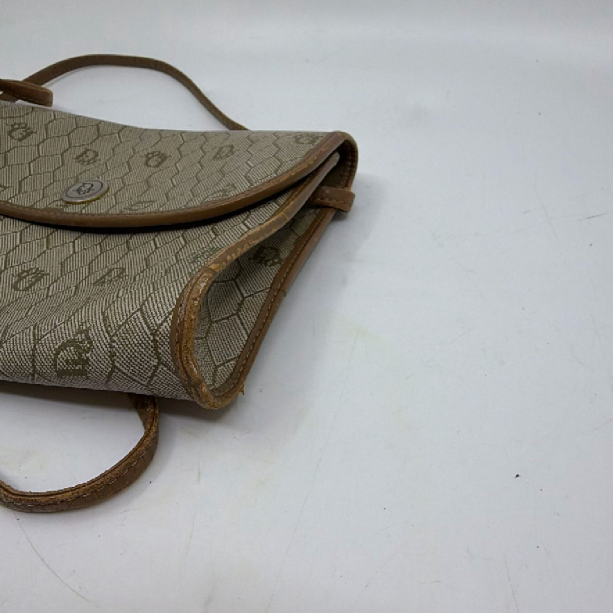 Dior Honeycomb Flap Beige Canvas & Leather Mini Shoulder Bag