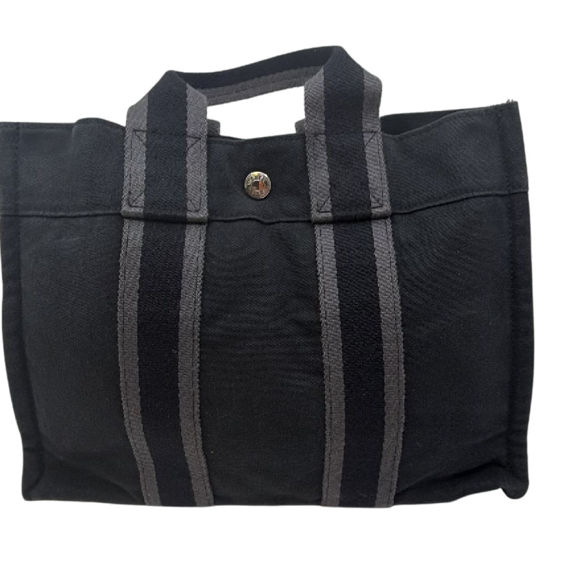 Hermès Herbag Cabas Black Canvas Tote Bag