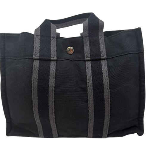 Hermès Herbag Cabas Black Canvas Tote Bag