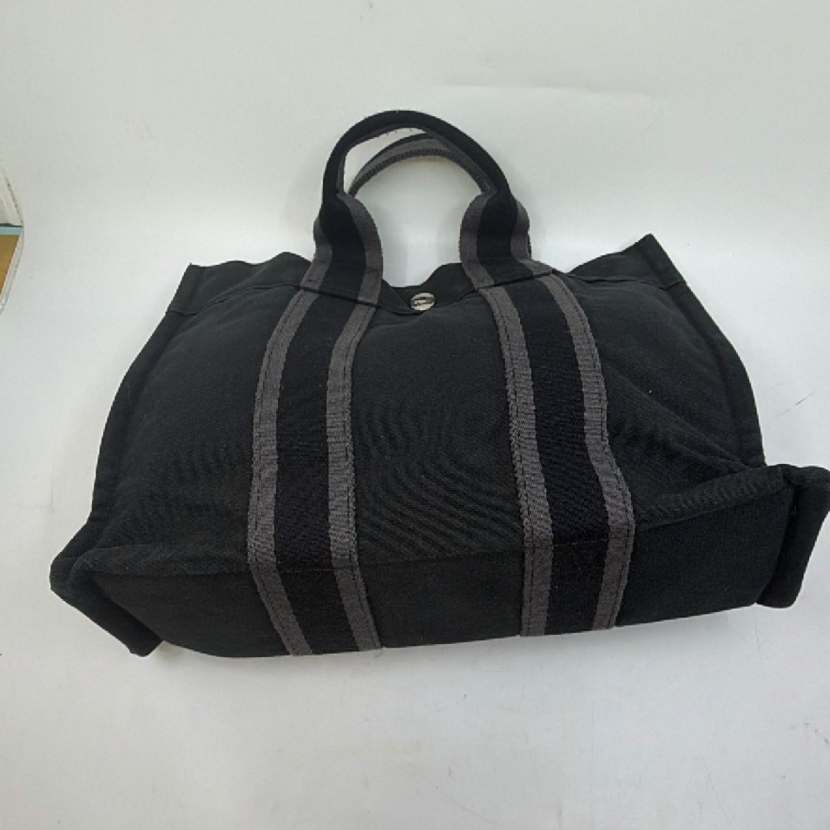 Hermès Herbag Cabas Black Canvas Tote Bag