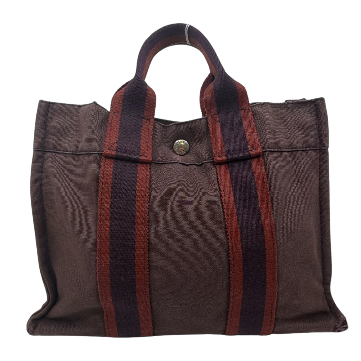 Hermès Herbag Cabas Burgundy Canvas Tote Bag