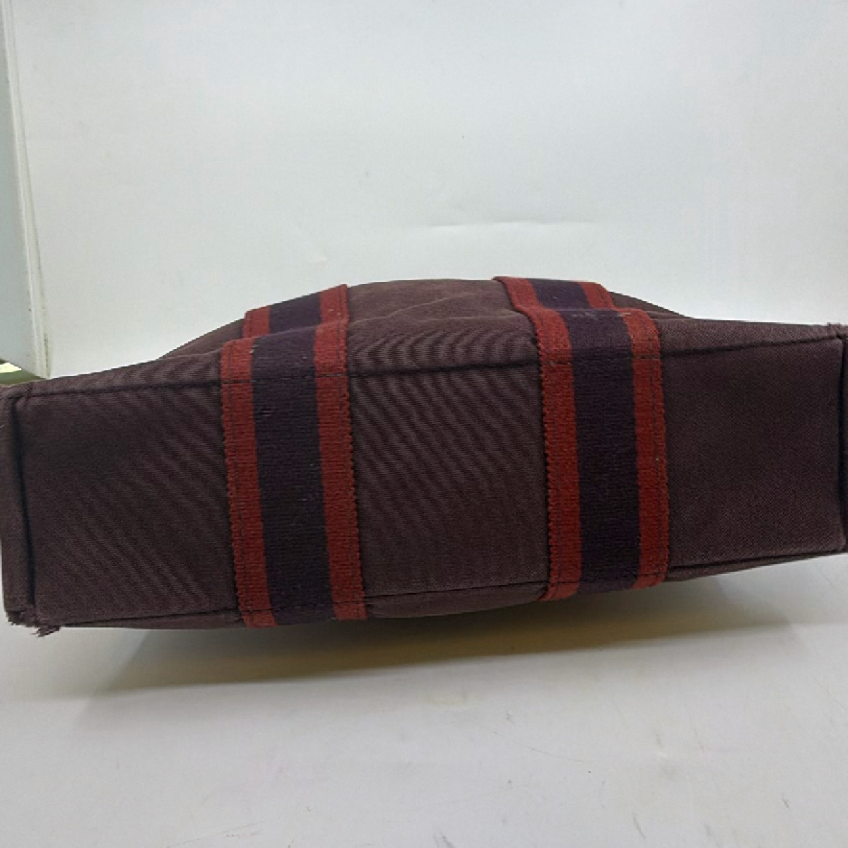 Hermès Herbag Cabas Burgundy Canvas Tote Bag