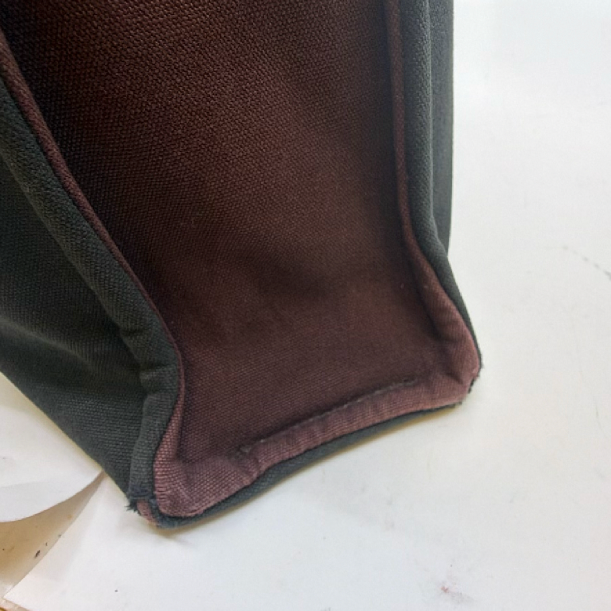 Hermès Herbag Cabas Burgundy Canvas Tote Bag