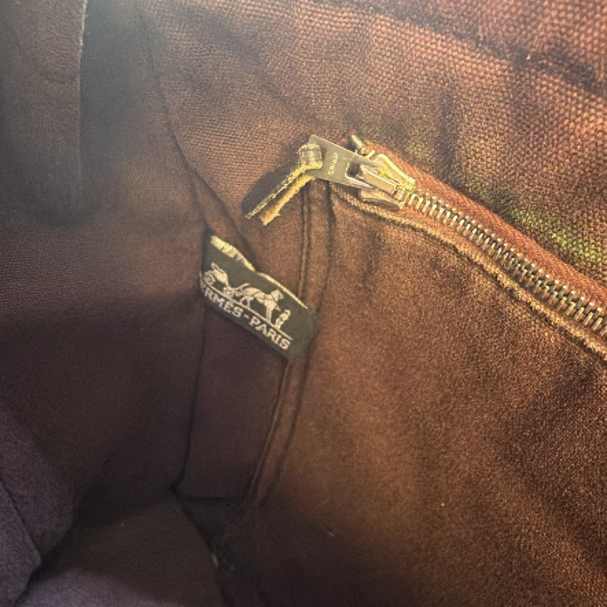 Hermès Herbag Cabas Burgundy Canvas Tote Bag
