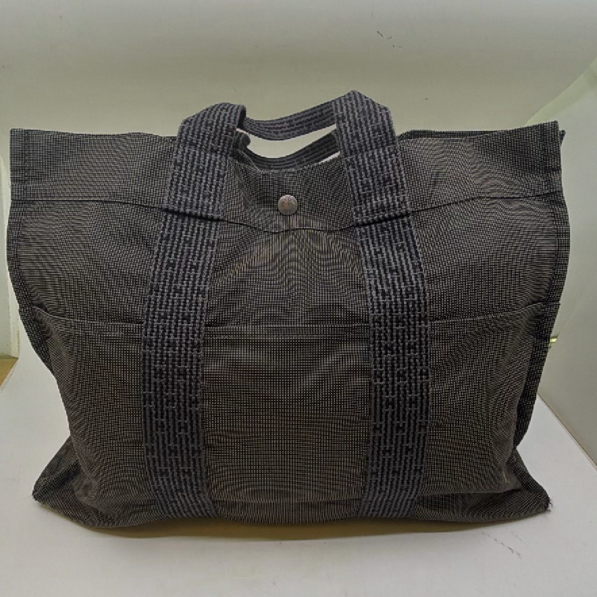 Hermès Herbag Cabas Grey Toile H Canvas Tote Bag