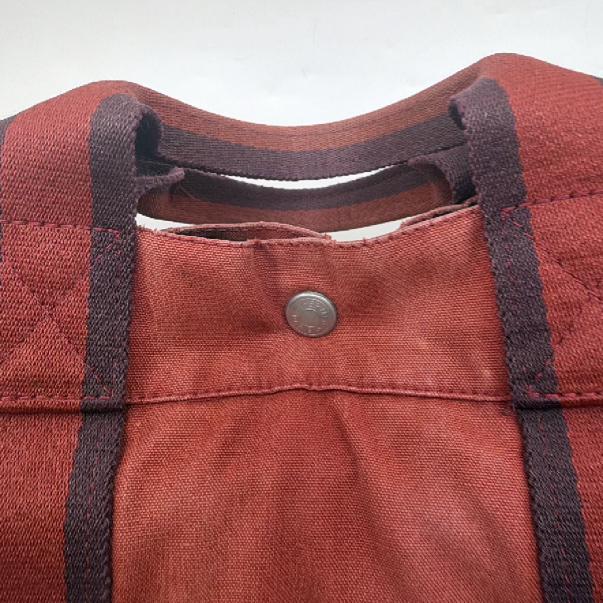 Hermès Garden Party Red Canvas Tote Bag