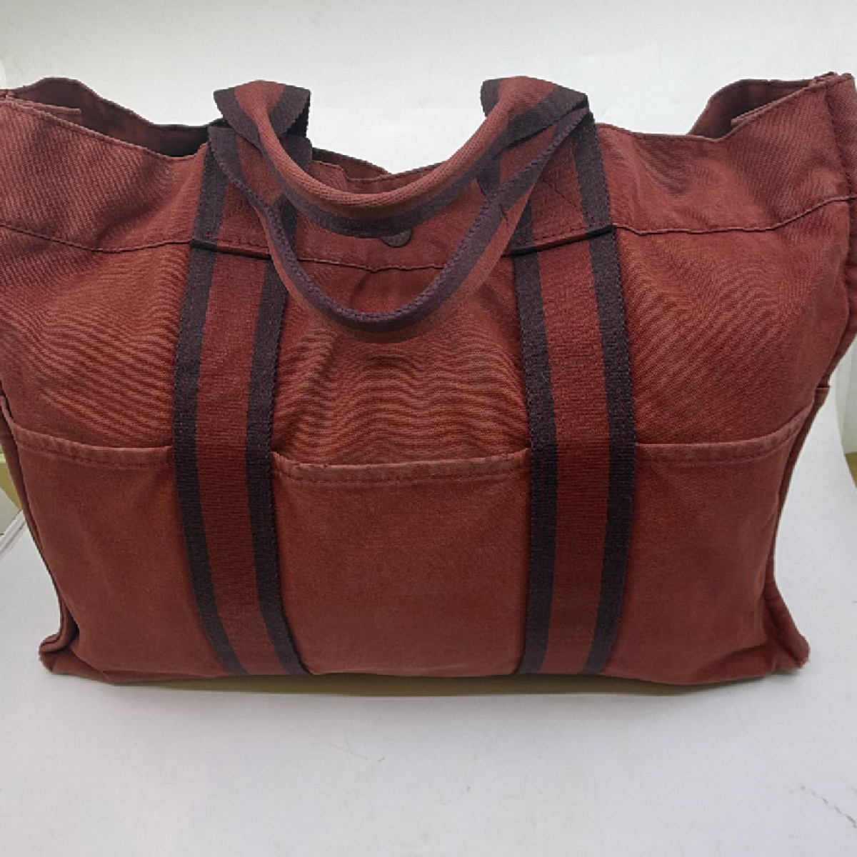 Hermès Garden Party Red Canvas Tote Bag