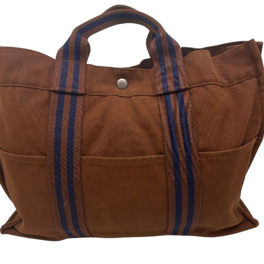 Hermès Fourre Tout Brown Canvas Tote Bag