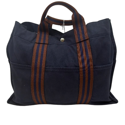 Hermès Herbag Cabas Blue Canvas Tote Bag