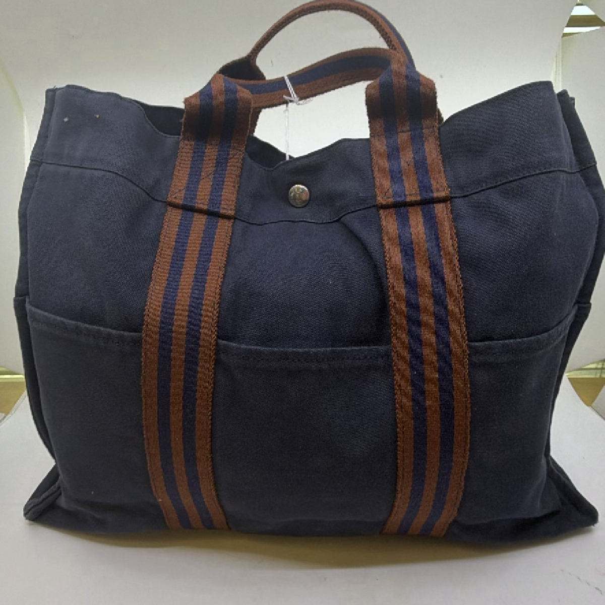 Hermès Herbag Cabas Blue Canvas Tote Bag