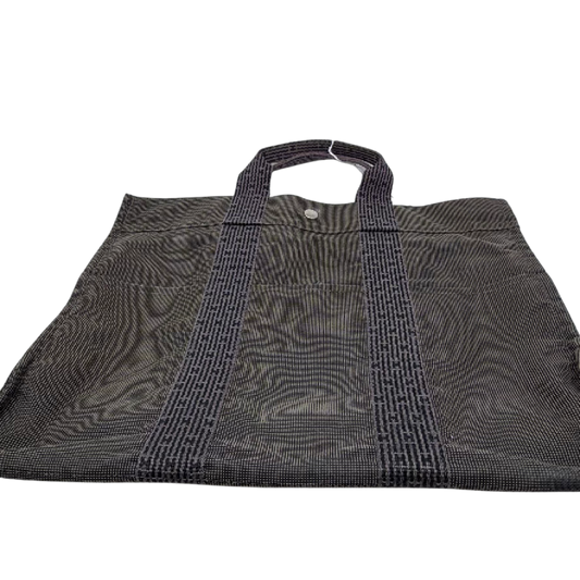 Hermes Fourre Tout Cabas Gray Canvas Tote Bag
