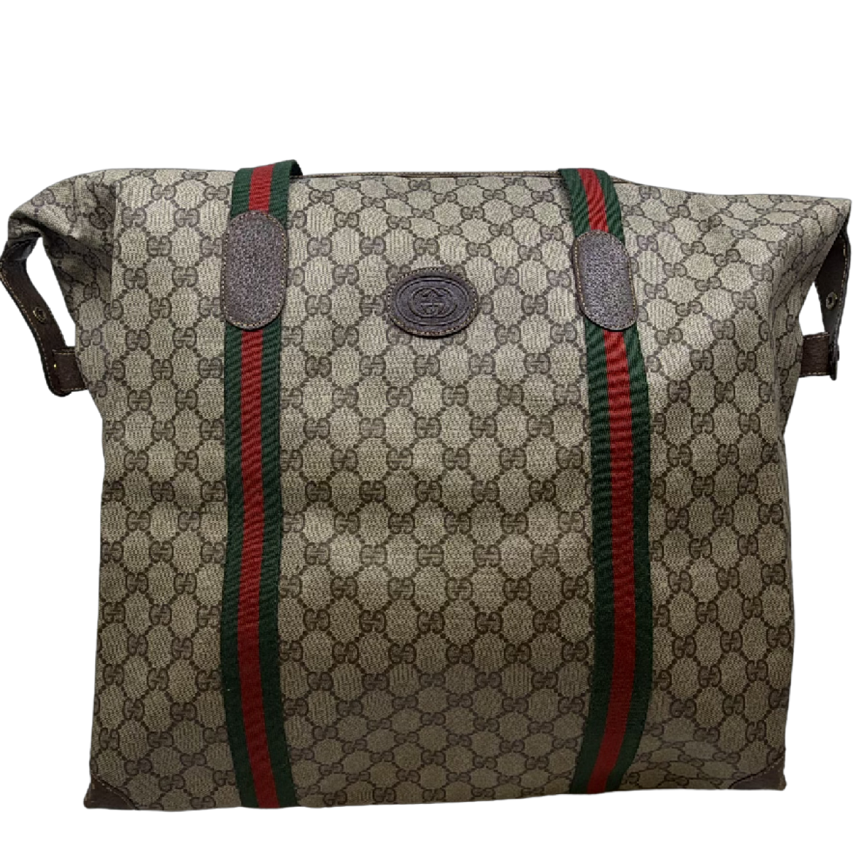 Gucci GG Supreme Web Stripe Beige Tote Bag