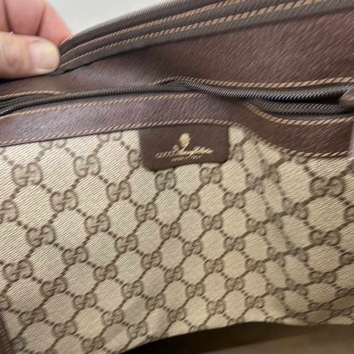 Gucci GG Supreme Web Stripe Beige Tote Bag