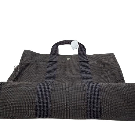 Hermes Fourre Tout Grey Canvas Tote Bag