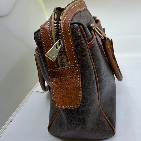 Celine Boston Bag Brown Triomphe Canvas Handbag