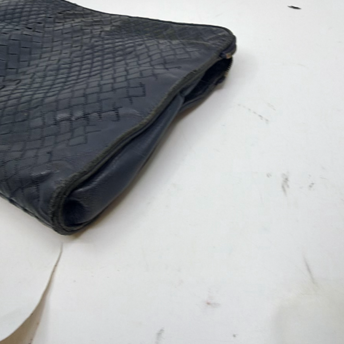 Bottega Veneta Intrecciato Blue Leather Clutch